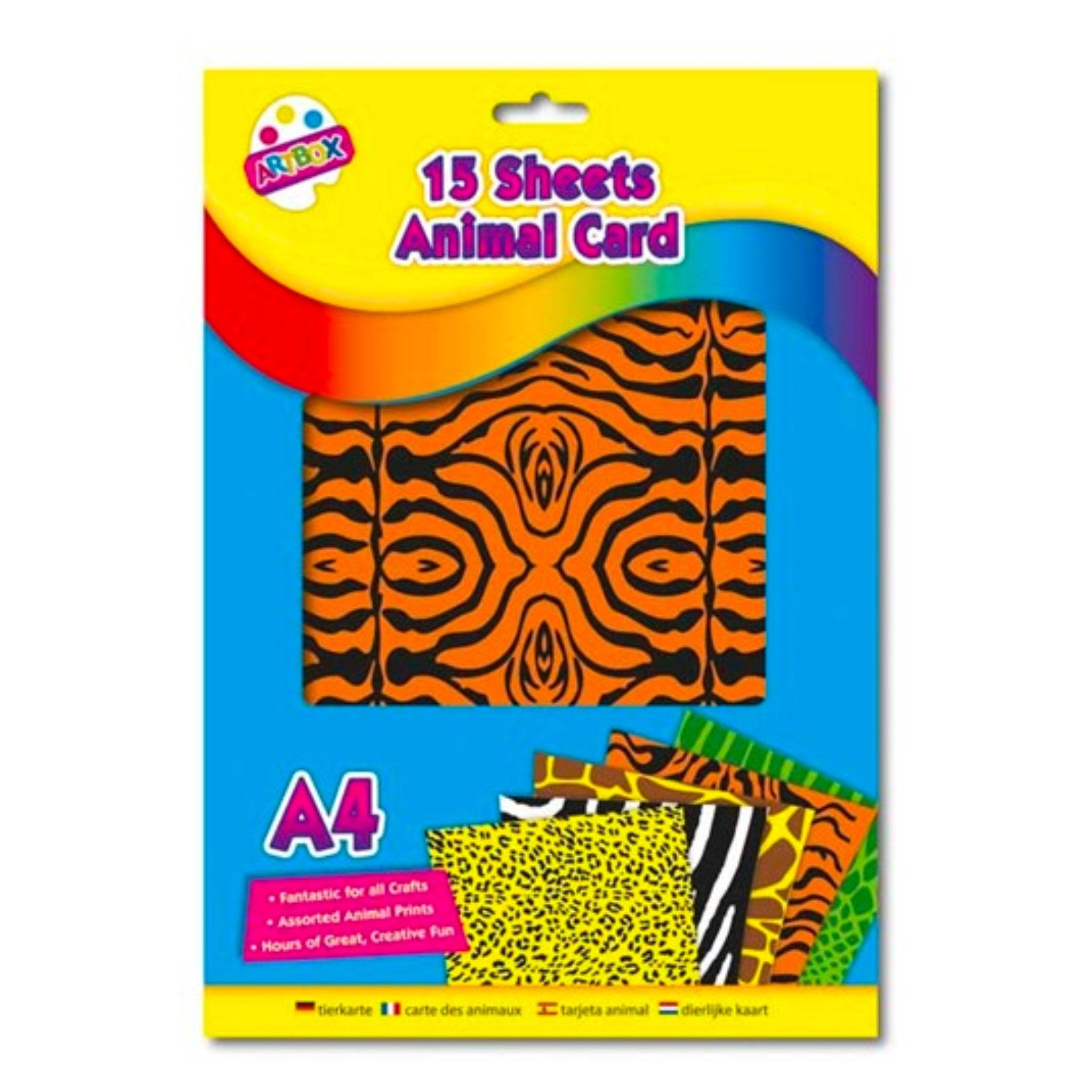 A4 Animal Card Sheets (15 Assorted Designs) - PoundToys